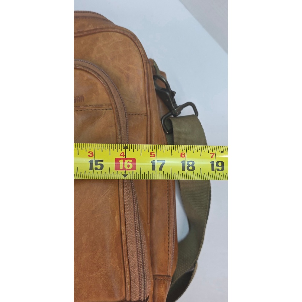 Hartmann Tan Leather Briefcase Messenger Bag Laptop Portfolio Vintage Brown - Picture 9 of 10